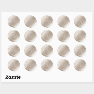 Beige Calligraphy Monogram Wax Seal Stickers