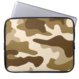 Beige camouflage pattern laptop sleeve