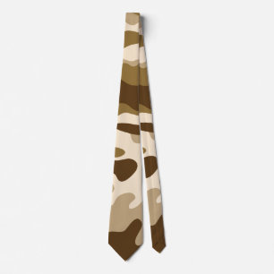 Beige camouflage pattern tie