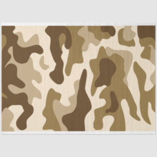 Beige camouflage pattern tissue paper