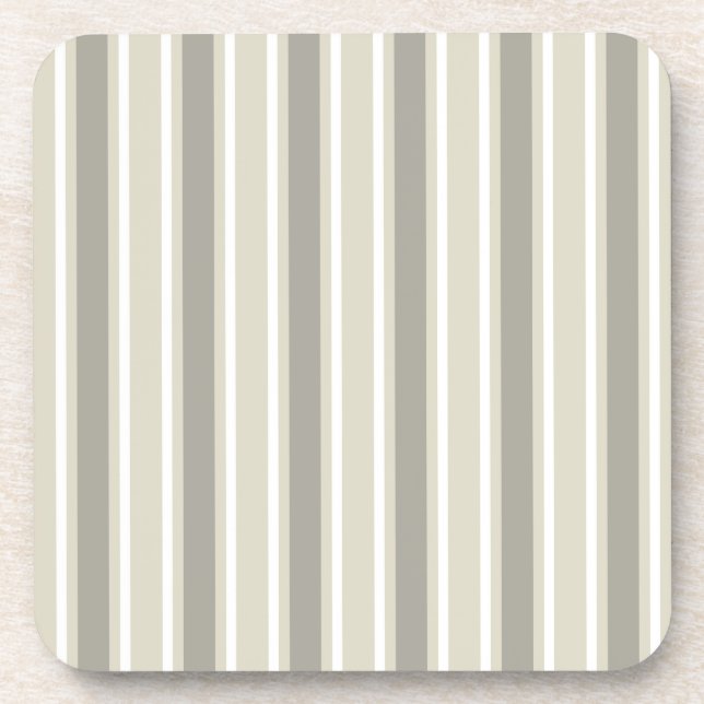 Beige candy stripes coaster (Front)