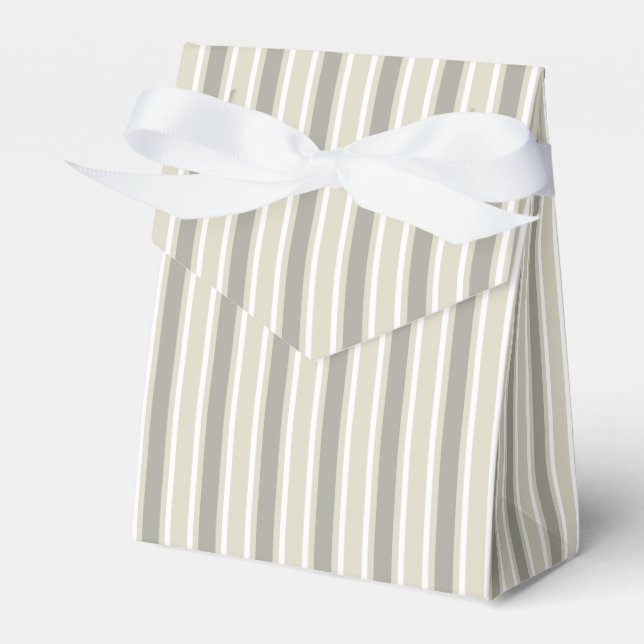 Beige candy stripes favor box (Front Side)
