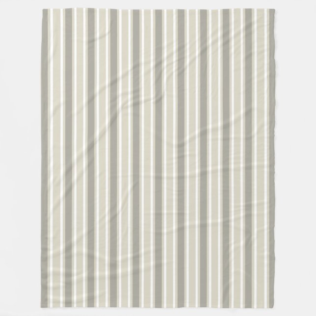 Beige candy stripes fleece blanket (Front)