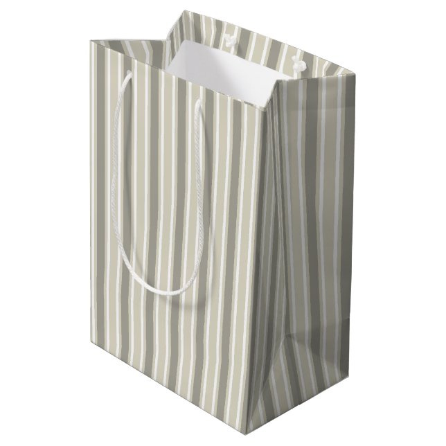 Beige candy stripes medium gift bag (Back Angled)