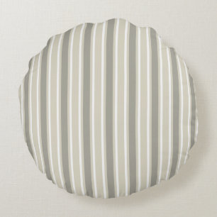 Beige candy stripes round pillow