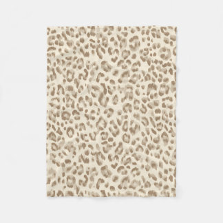 Beige Cheetah Print Fleece Blanket