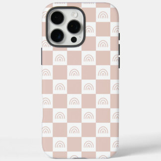Beige Chequered hard iPhone 16 Pro Max Case