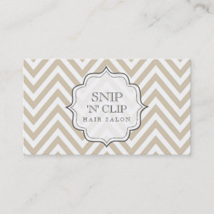 Beige Chevron Filigree Hair Stylist Cards