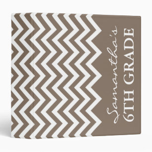 Beige chevron school binder for 6th grade teacher