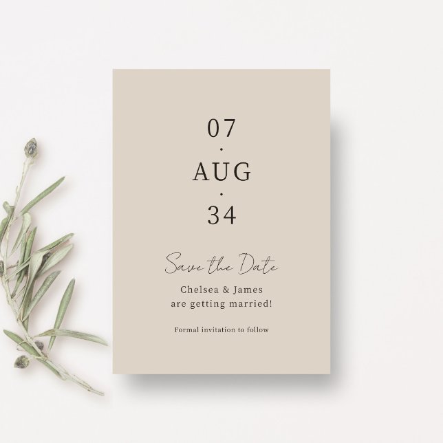 Beige | Chic Minimal Wedding Save the Date (Creator Uploaded)