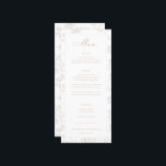 Beige Chinoiserie Floral Wedding Menu<br><div class="desc">Vintage Regency Era Beige Chinoiserie Garden Floral,  wedding menu. Features,  elegant Chinoiserie Style garden floral pattern backing and front border frame.</div>