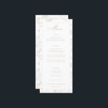 Beige Chinoiserie Floral Wedding Menu<br><div class="desc">Vintage Regency Era Beige Chinoiserie Garden Floral,  wedding menu. Features,  elegant Chinoiserie Style garden floral pattern backing and front border frame.</div>