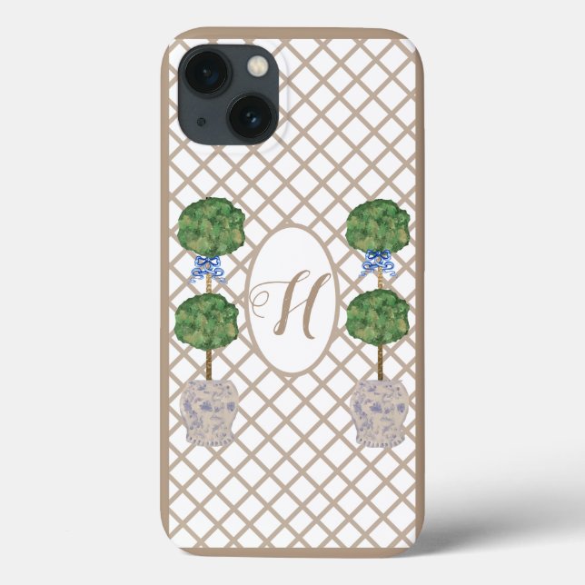 Beige Chinoiserie Ginger Jar Jars Topiary Basket Case-Mate iPhone Case (Back)