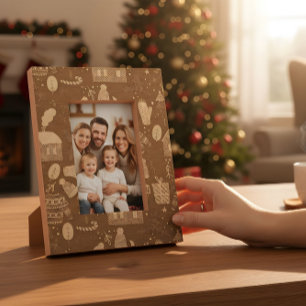 Beige Christmas Desk Frame – Festive Holiday Desig