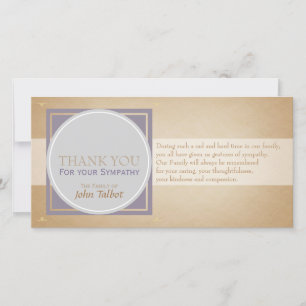 Beige Circle P Square Tags Sympathy Thank you P Card
