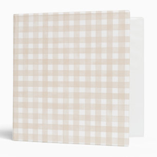 Beige Classic Gingham Binder