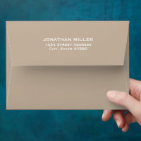 Beige Classic Typography Back Flap Return Address