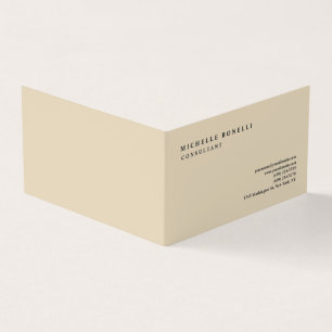 Beige Classical Plain Professional Business Card