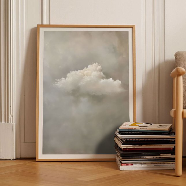 Beige Cloud Print Moody Cloud Painting Beige Wall  (Creator Uploaded)