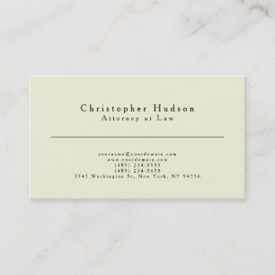 Beige Color Simple Plain Minimalist Business Card