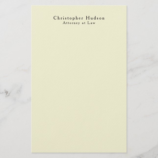 Beige Color Simple Plain Minimalist Stationery (Front)