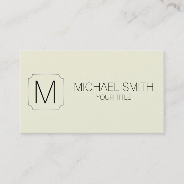 Beige colour background business card (Front)