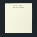 Beige Colour Plain Elegant Professional Modern Notepad<br><div class="desc">Simple,  modern,  minimalist design for companies. This template can be customized to meet all professional occupations.</div>