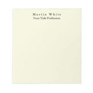 Beige Colour Plain Elegant Professional Modern Notepad