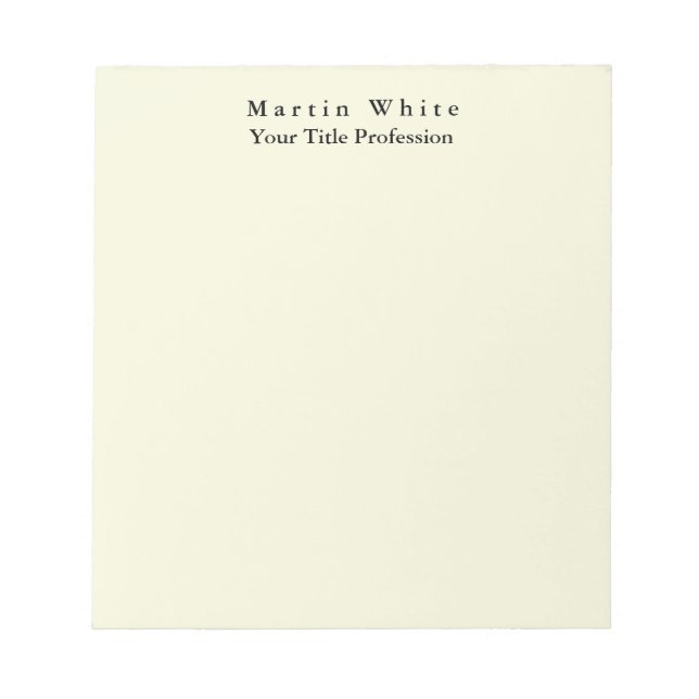 Beige Colour Plain Elegant Professional Modern Notepad (Front)