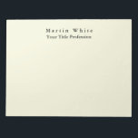 Beige Colour Plain Elegant Professional Modern Notepad<br><div class="desc">Simple,  modern,  minimalist design for companies. This template can be customized to meet all professional occupations.</div>