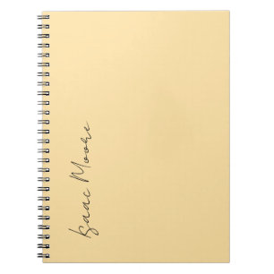 Beige Colour Plain Elegant Script Calligraphy Name Notebook