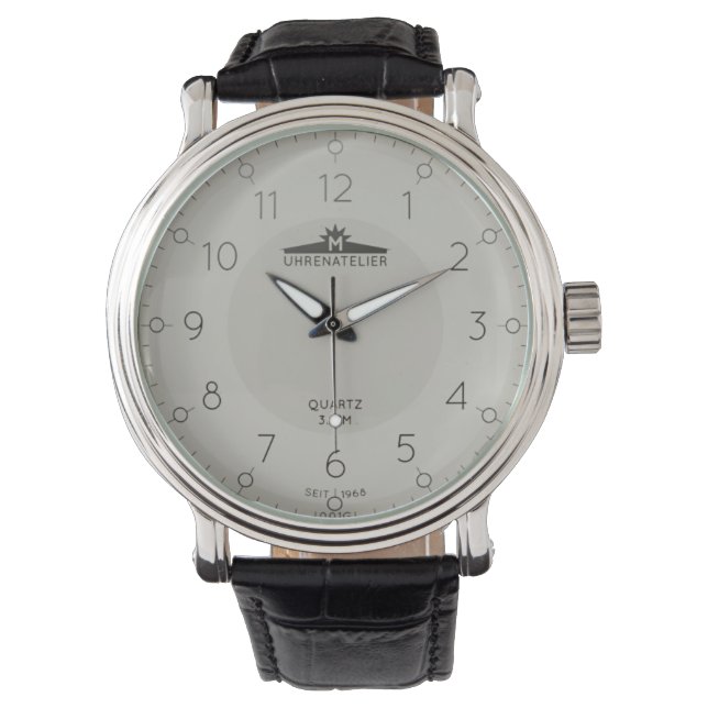 Beige Colour Watch Face German Uhrenatelier Quartz (Front)
