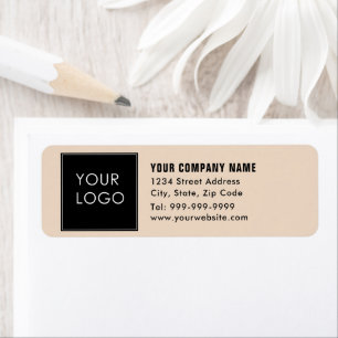 Beige Company Business Modern Logo Return Address 