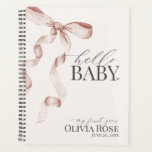 Beige Coquette Bow Girl Baby Gift My First Year Planner<br><div class="desc">Elevate your baby shower with this Coquette Beige Bow Party Decor! This timeless design adds a touch of elegance and charm to any event, featuring a beautifully crafted bow adorned with delicate gold and beige hues. This collection is sure to impress your guests and create lasting memories and perfect for...</div>