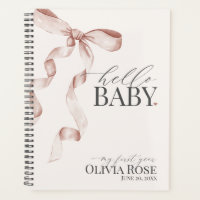 Beige Coquette Bow Girl Baby Gift My First Year