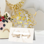 Beige Cream Bow Ivory Place Cards | Elegant Folded<br><div class="desc">A soft ivory background decorated with a large beige, cream colored bow. Perfect for birthday parties, baby shower, bridal showers, Confirmations and First Communions.</div>