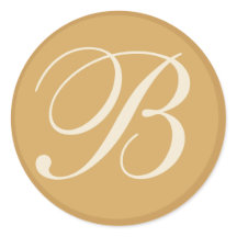Beige & Cream Monogrammed Wedding Envelope Seals