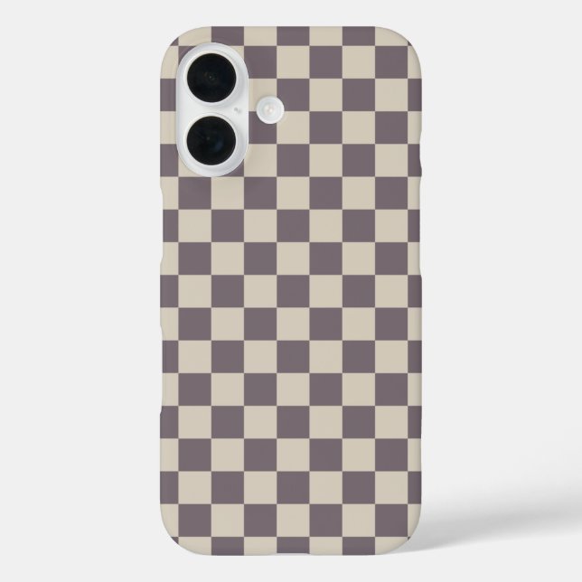 Beige Cream Patterns, Chequerboard Check Chequered Case-Mate iPhone Case (Back)