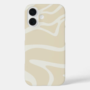 Beige Cream Simple Organic Pattern iPhone 16 Case