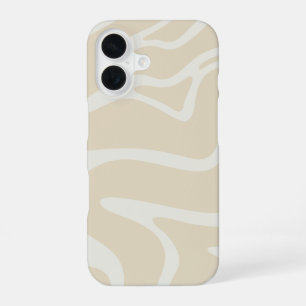 Beige Cream Simple Organic Pattern iPhone 16 Case