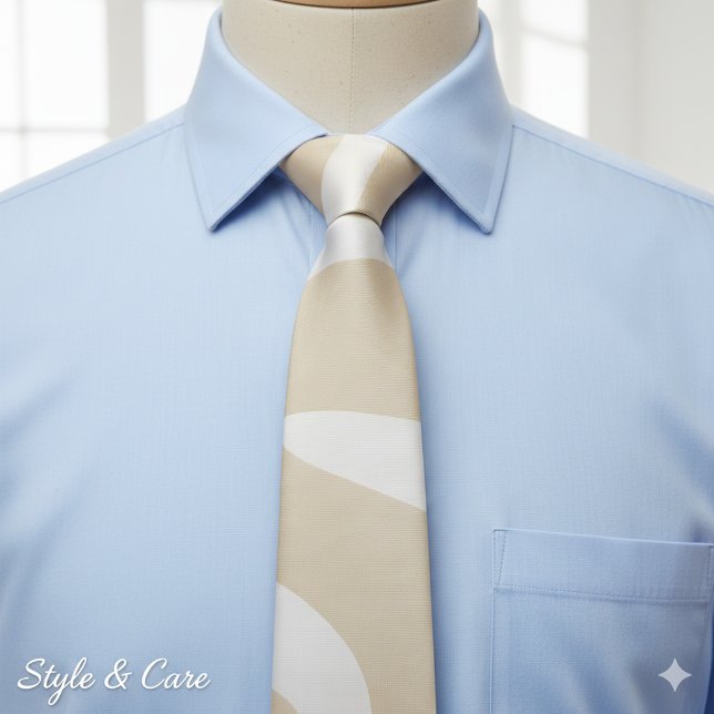 Beige Cream Simple Organic Pattern Tie (Beige Cream Simple Organic Pattern Neck Tie)
