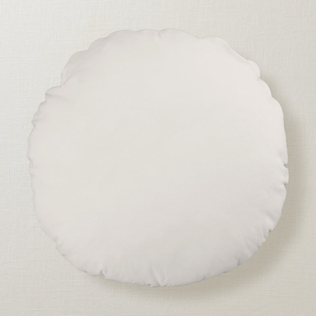 Beige / Cream Solid Color  Round Pillow (Front)
