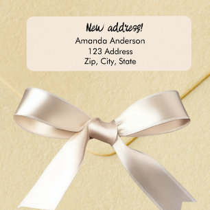 Beige cream we have moved new return address