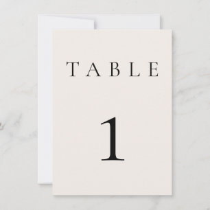 Beige Cream Wedding/Event Table Number