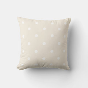 Beige Cream White Polka Dot Elegant Colour Templat Throw Pillow