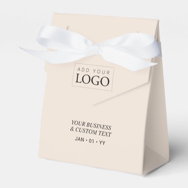 Beige Custom Business Logo Packaging Favor Box (Front Side)
