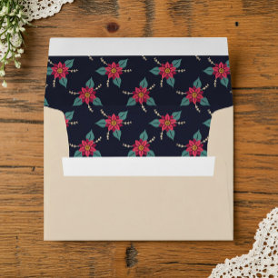 Beige Custom Envelope with Vintage Floral Liner