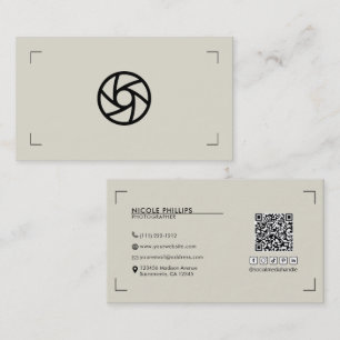 Beige Custom Logo Photography Brackets Modern Business Card