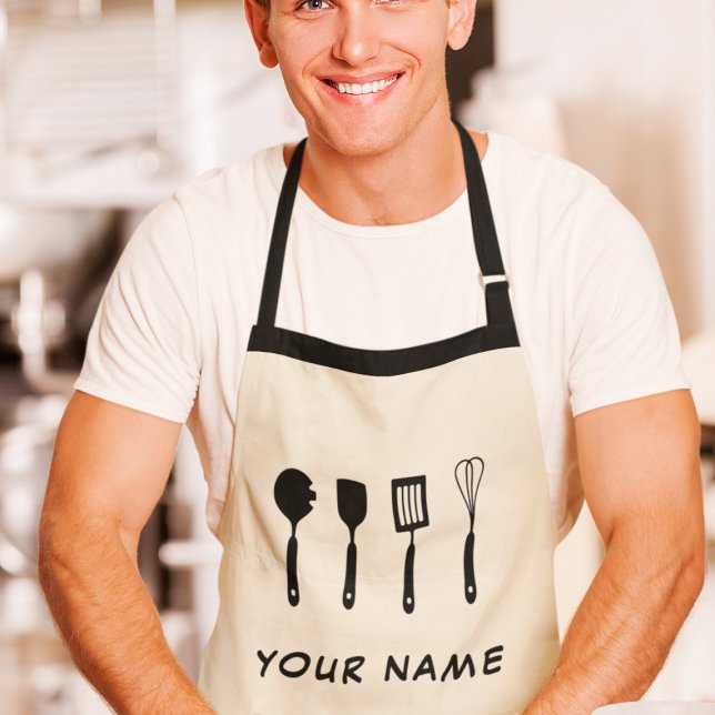 Beige Custom Name Apron (Creator Uploaded)