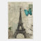 beige Damask butterfly rose Paris Eiffel Tower
